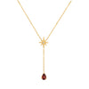 COLLAR ESTRELLA 8 PUNTAS DIAMANTE Y TURMALINA ROSADA EN ORO 18K