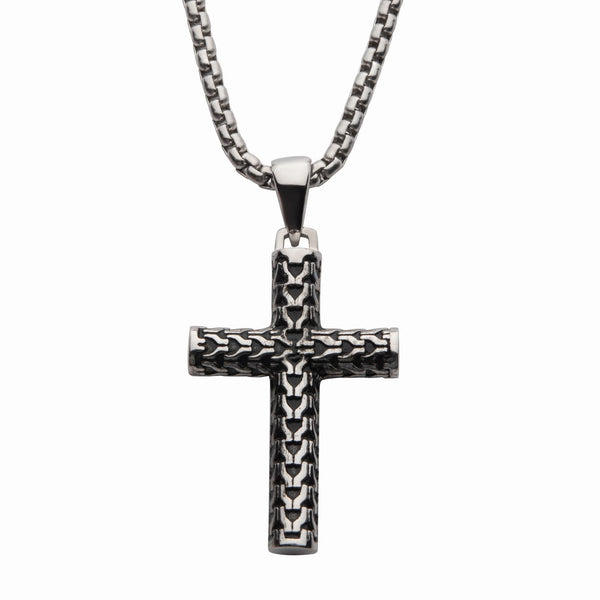 COLLAR CRUZ DE ACERO INOXIDABLE