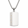 COLLAR PLACA MILITAR DE ACERO INOXIDABLE CON FRANJA MATE