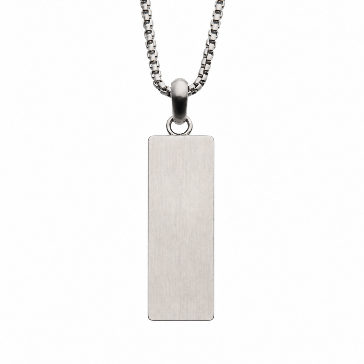 COLLAR PLACA RECTANGULAR DE ACERO INOXIDABLE MATE - Image 1