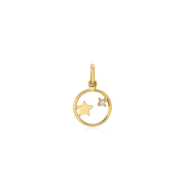 DIJE ESTRELLA CON DIAMANTE EN ORO 18K