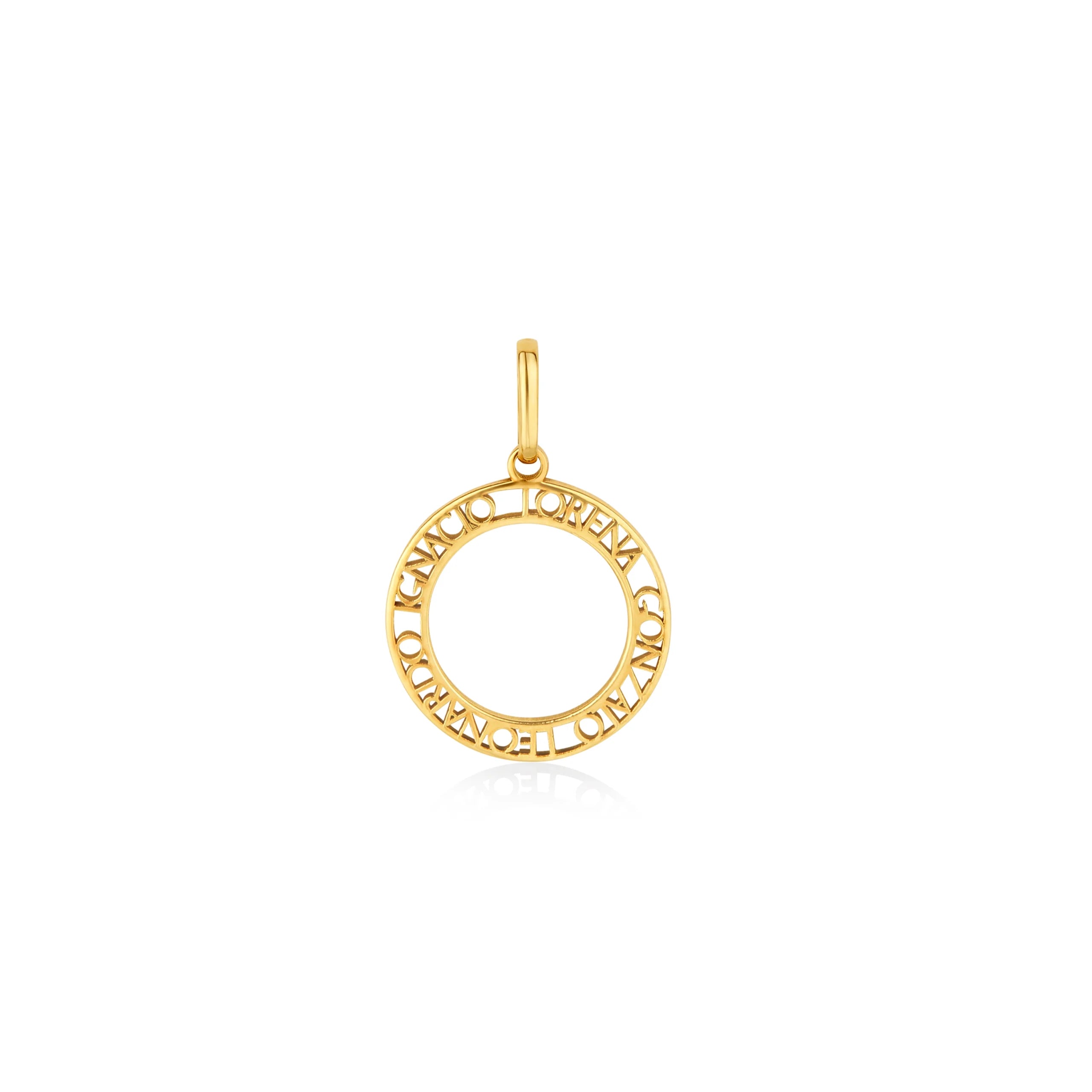 DIJE PERSONALIZABLE CÍRCULO DOBLE EN ORO 18K - Gallery 1