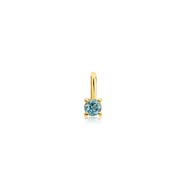 DIJE PIEDRA TOPACIO AZUL EN ORO 18K