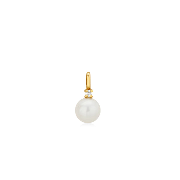 DIJE PERLA CON DIAMANTE EN ORO 18K