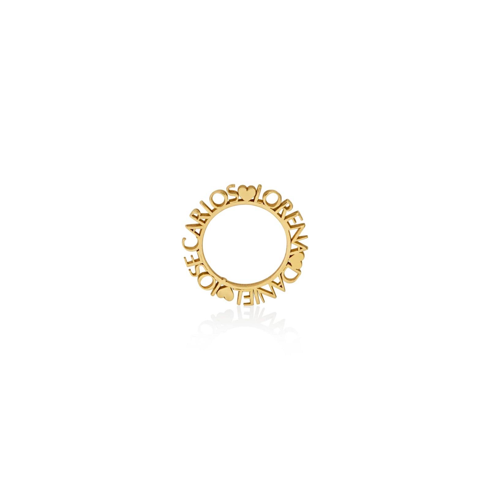 DIJE PERSONALIZABLE CÍRCULO CON CORAZONES EN ORO 18K - Image 1