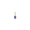 DIJE PIEDRAS DIAMANTES Y TANZANITA OVAL EN ORO 18K