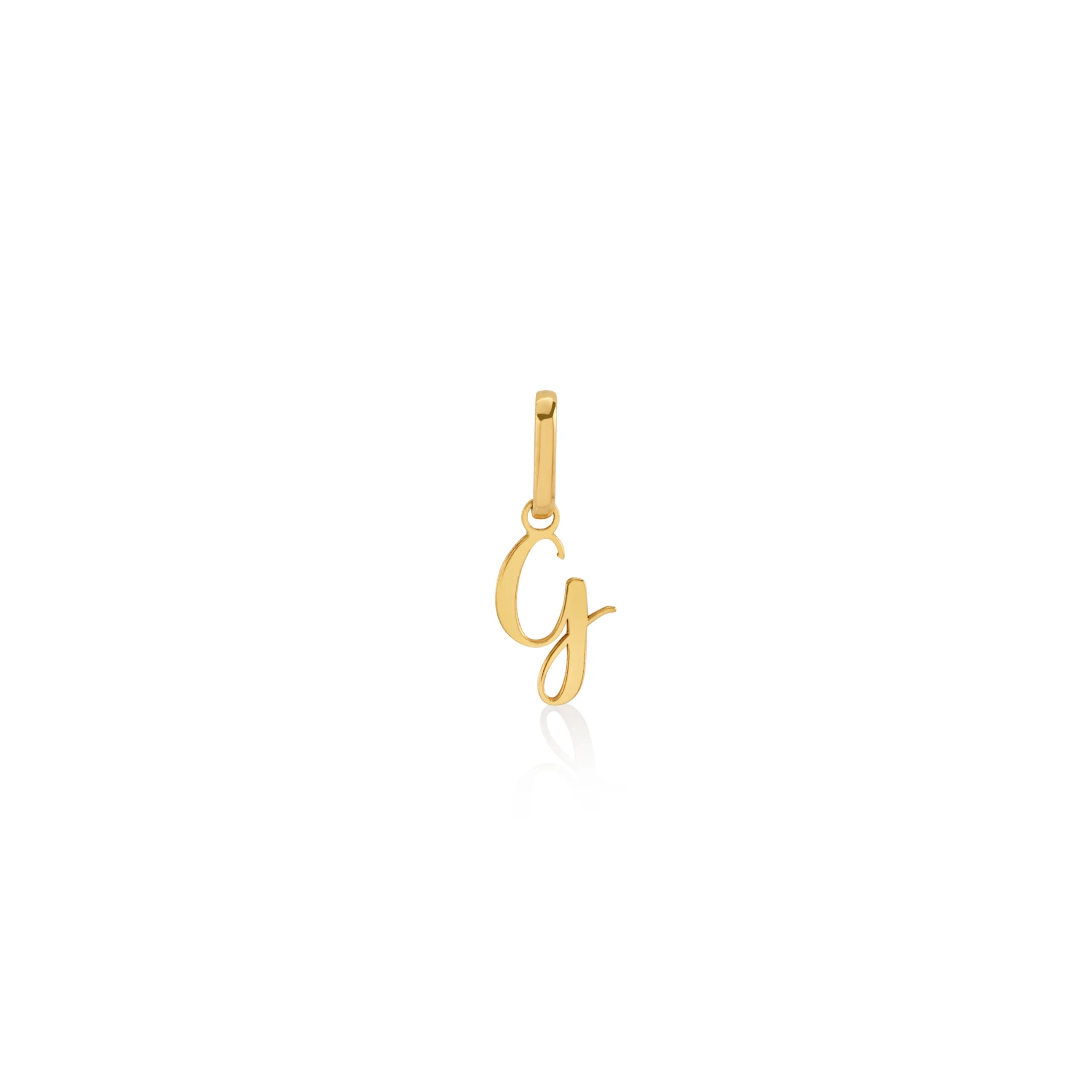 DIJE INICIAL CURSIVA EN ORO 18K - Gallery 8
