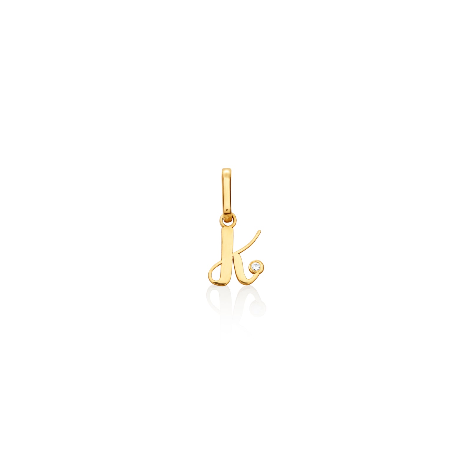 DIJE INICIAL CURSIVA CON DIAMANTE EN ORO 18K - Image 11