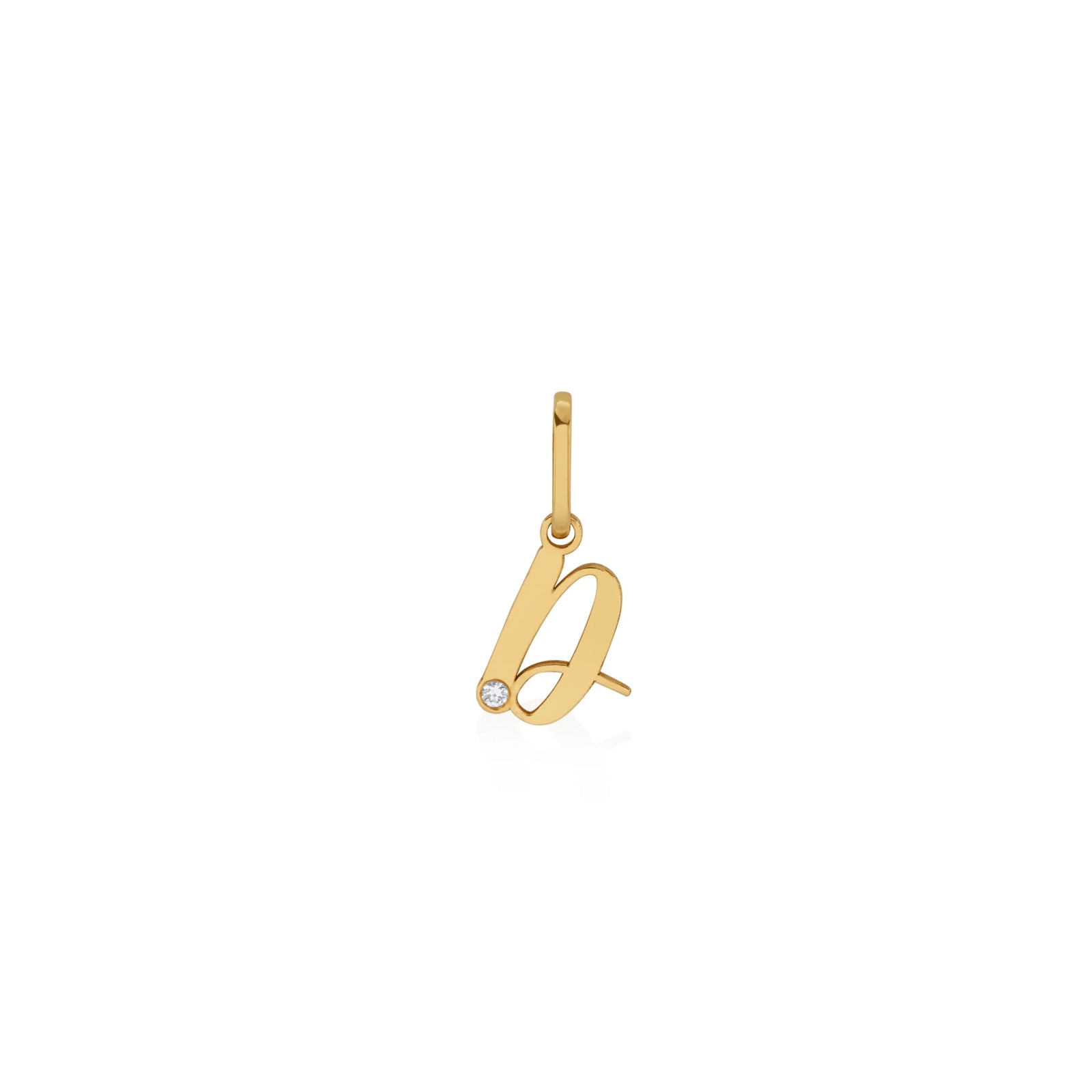 DIJE INICIAL CURSIVA CON DIAMANTE EN ORO 18K - Image 6