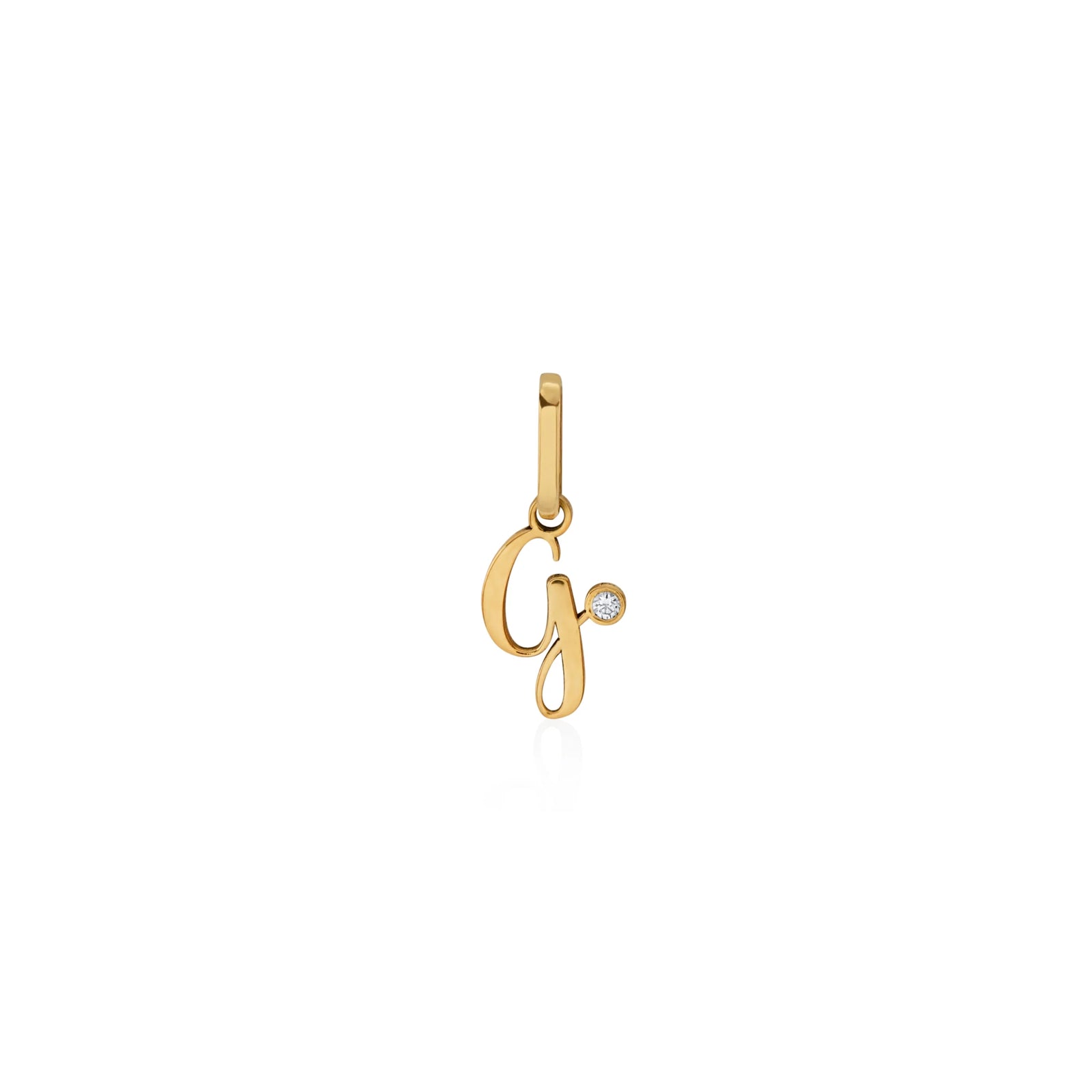 DIJE INICIAL CURSIVA CON DIAMANTE EN ORO 18K - Image 9