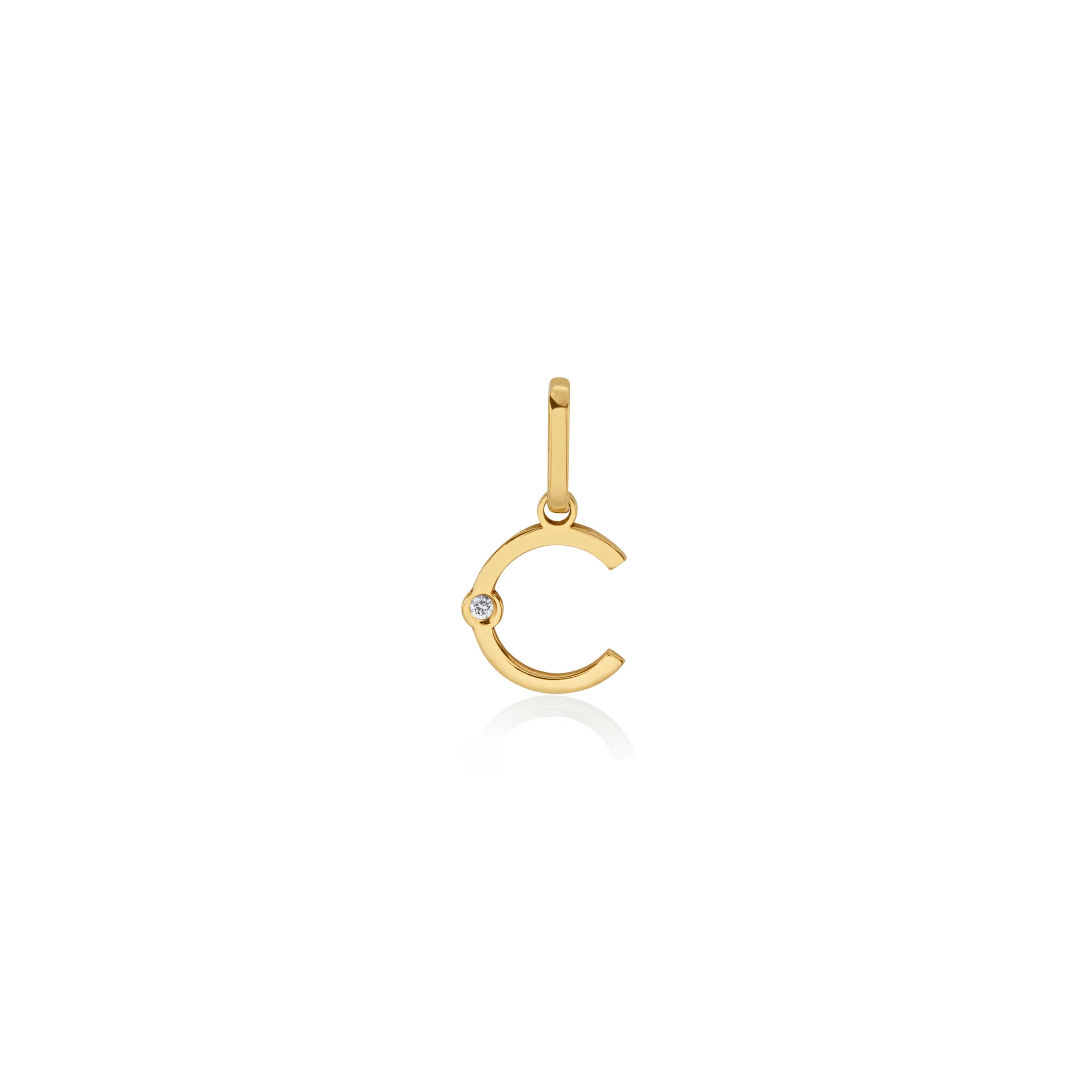 DIJE INICIAL WONDER CON DIAMANTE EN ORO 18K - Gallery 3