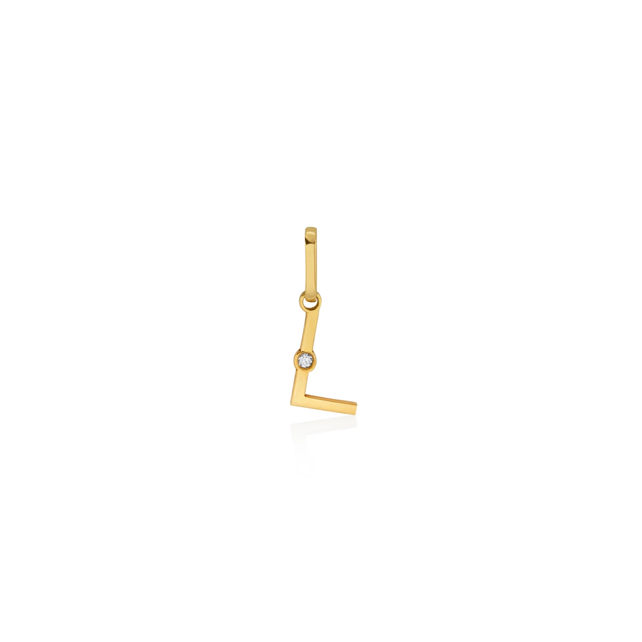 DIJE INICIAL WONDER CON DIAMANTE EN ORO 18K - Gallery 11