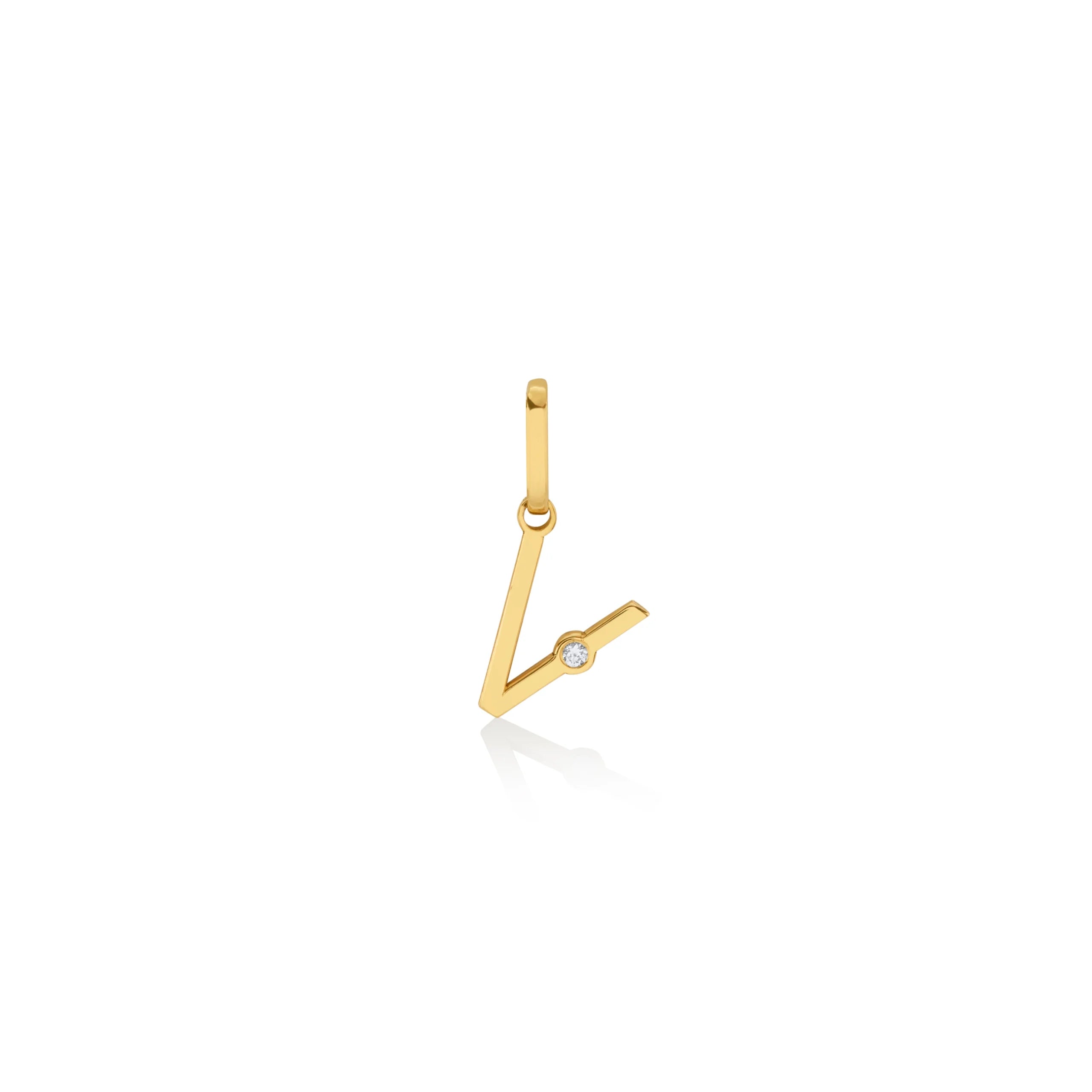 DIJE INICIAL WONDER CON DIAMANTE EN ORO 18K - Gallery 15