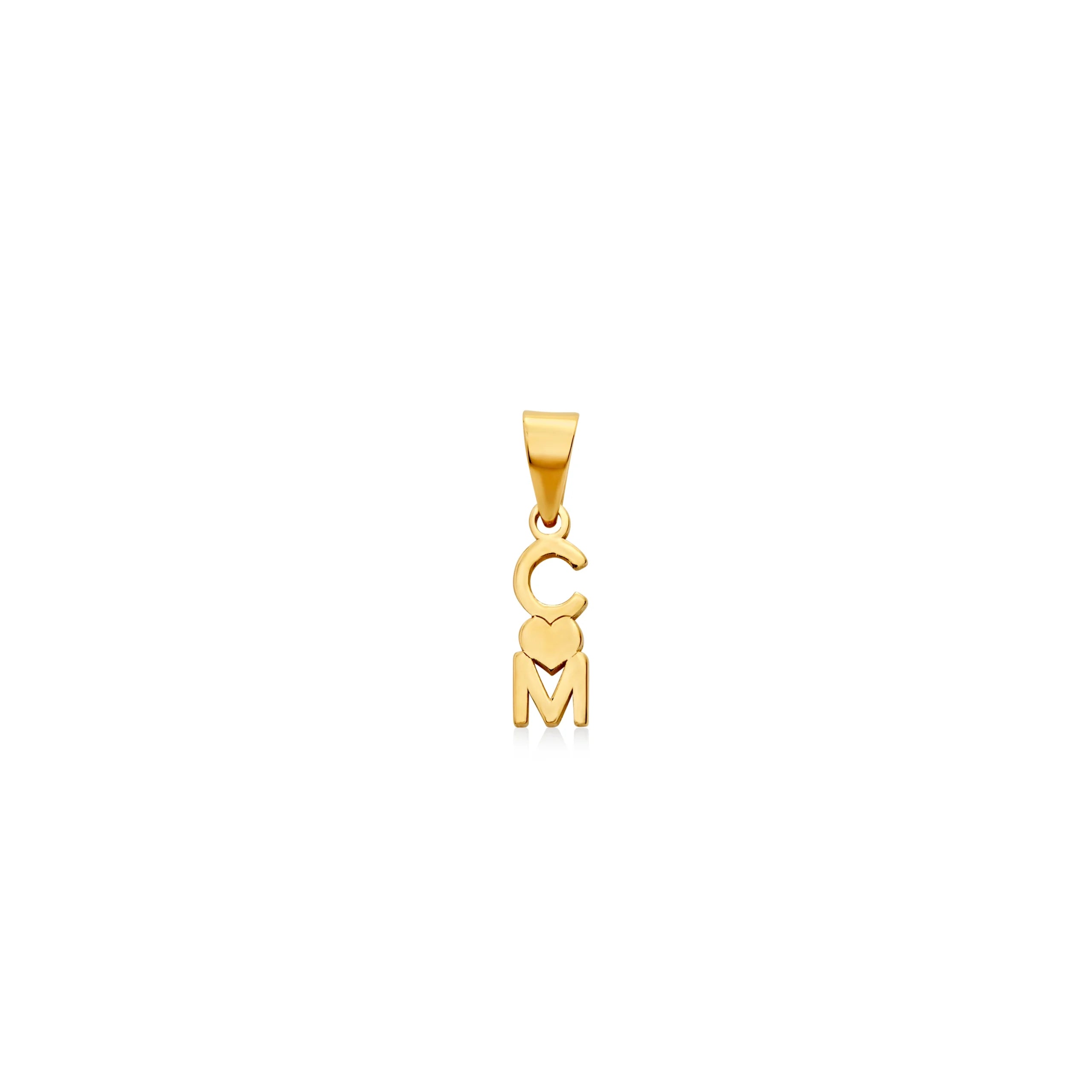 DIJE PERSONALIZABLE INICIALES CON CORAZÓN EN ORO 18K - Gallery 1