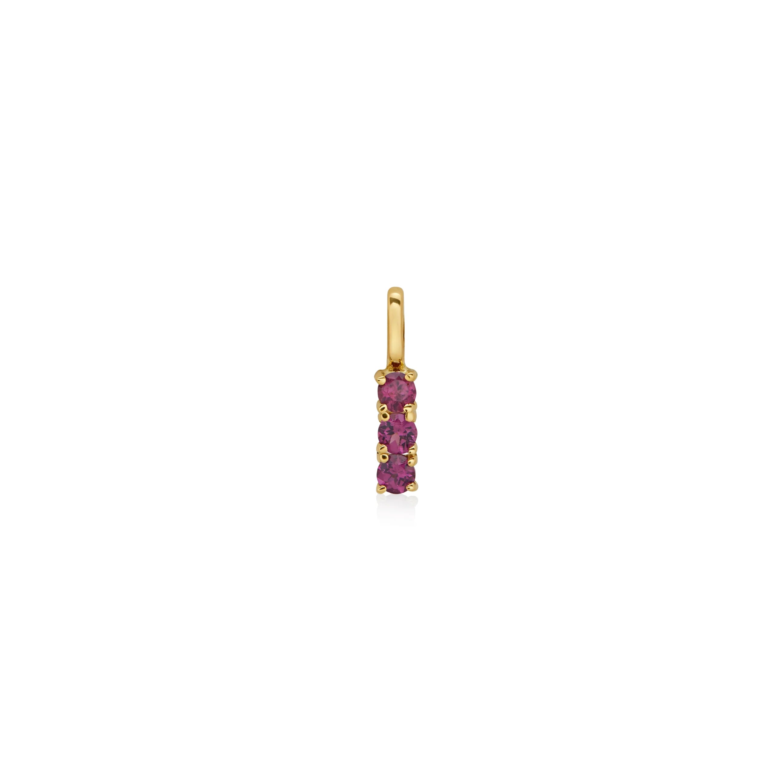 DIJE PIEDRAS TRIPLE RODOLITA EN ORO 18K - Gallery 1