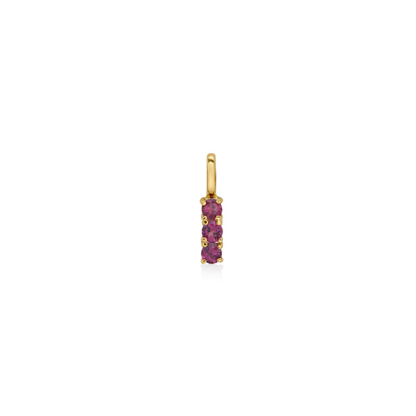 DIJE PIEDRAS TRIPLE RODOLITA EN ORO 18K