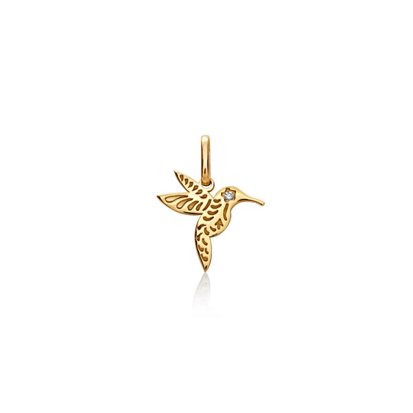 DIJE COLIBRÍ CON DIAMANTE EN ORO 18K