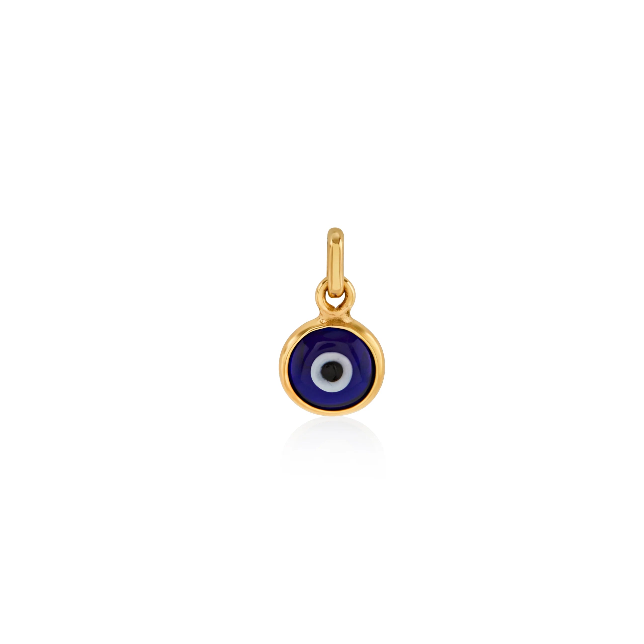 DIJE OJO TURCO MEDIANO AZUL EN ORO 18K - Gallery 1