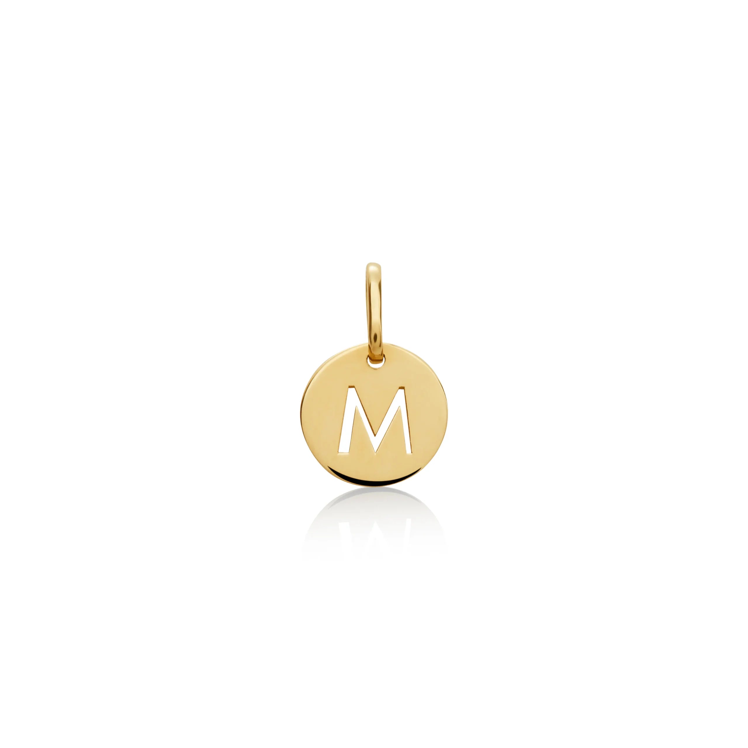 DIJE PLACA CON INICIAL CALADA EN ORO 18K - Gallery 2