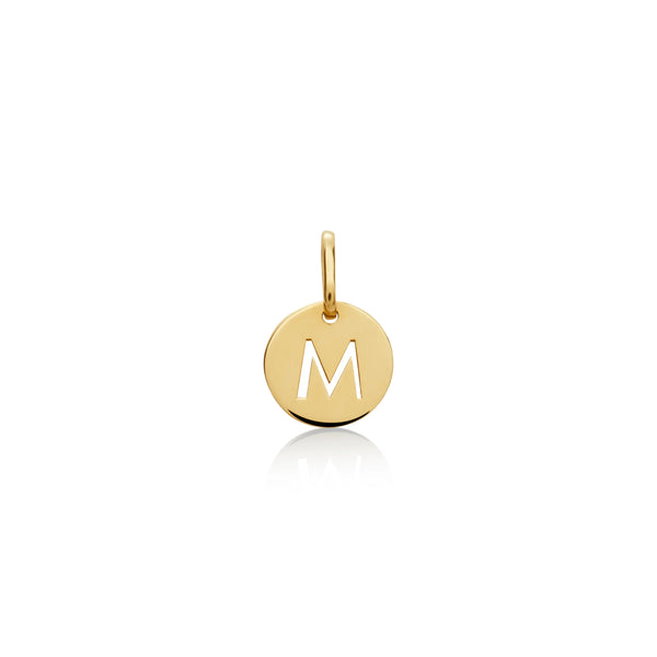 DIJE PLACA CON INICIAL CALADA EN ORO 18K - Secondary