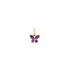 DIJE MARIPOSA CON PIEDRAS AMATISTA EN ORO 18K
