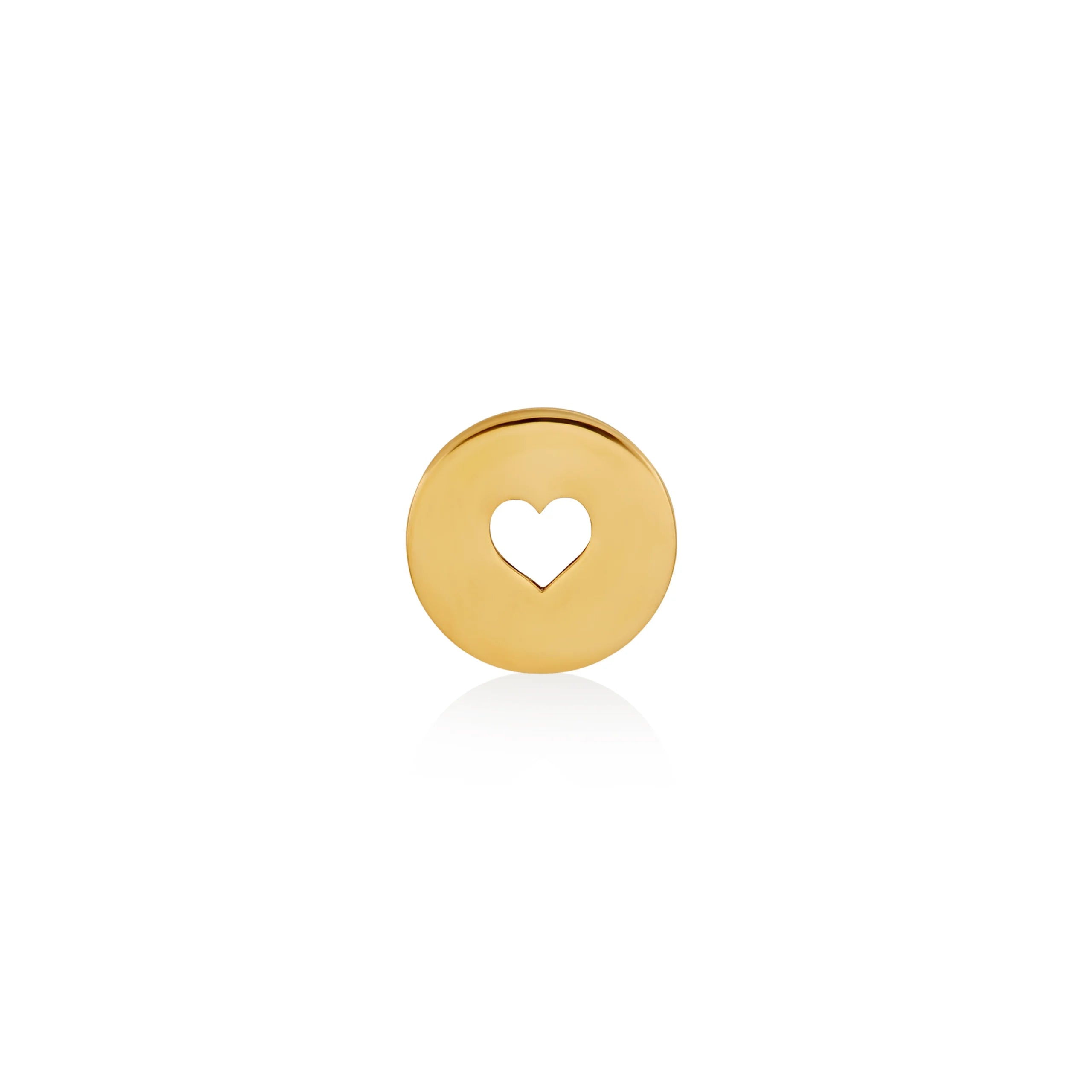 DIJE CORAZÓN EN PLACA PASANTE EN ORO 18K - Gallery 1