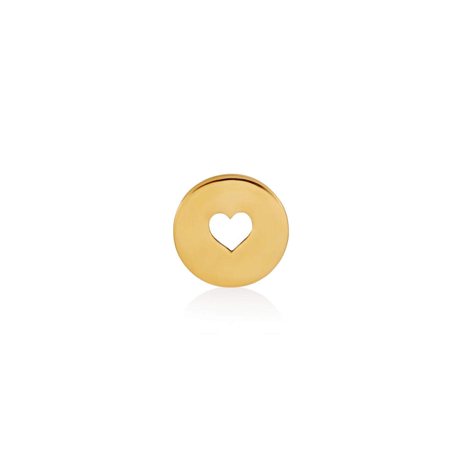 DIJE CORAZÓN EN PLACA PASANTE EN ORO 18K - Image 1
