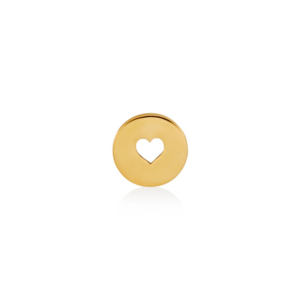 DIJE CORAZÓN EN PLACA PASANTE EN ORO 18K