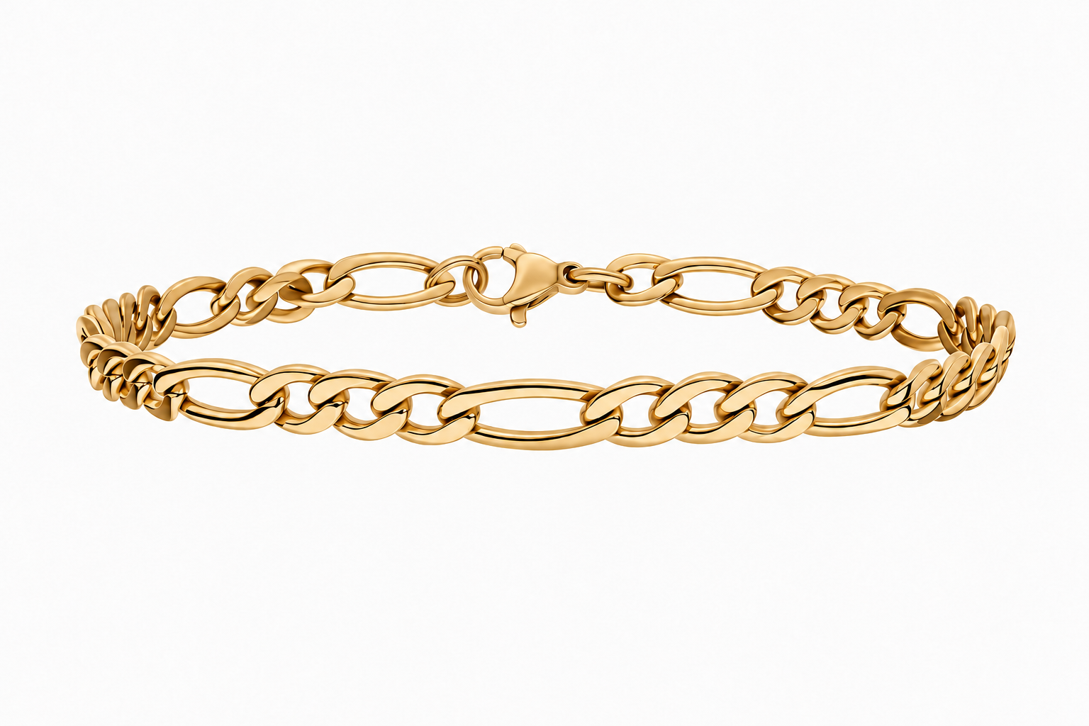 PULSERA DE TITANIO FÍGARO CON BAÑO DE ORO 18K - Image 1