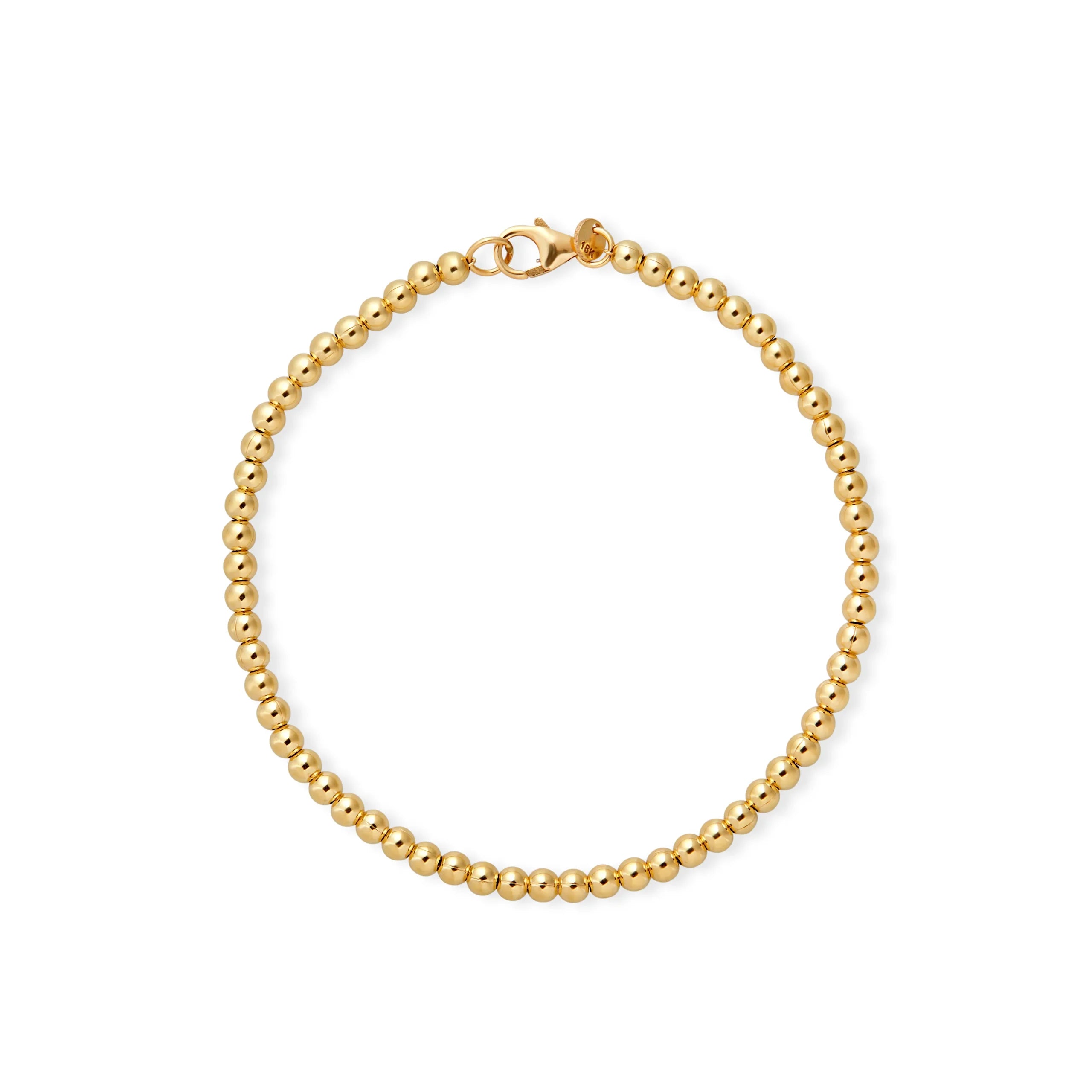 PULSERA BOLAS 3MM EN ORO 18K - Gallery 1