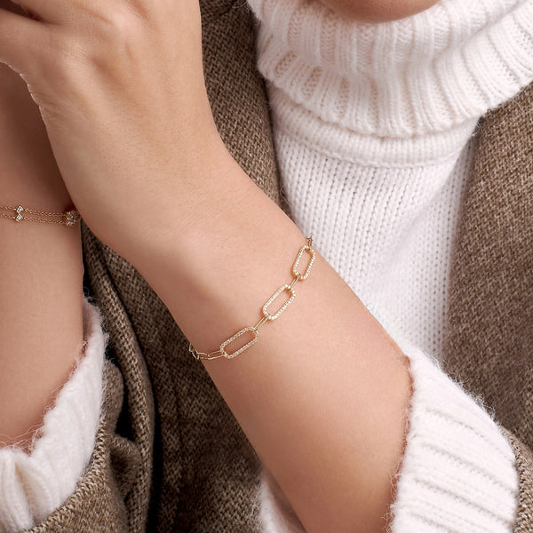 PULSERA DIAMANTES CLIP TRIPLE EN ORO 18K - Secondary