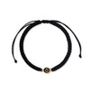 PULSERA HILO OJO TURCO NEGRO TEJIDO ANCHO EN ORO 18K