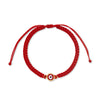 PULSERA HILO OJO TURCO ROJO TEJIDO ANCHO EN ORO 18K