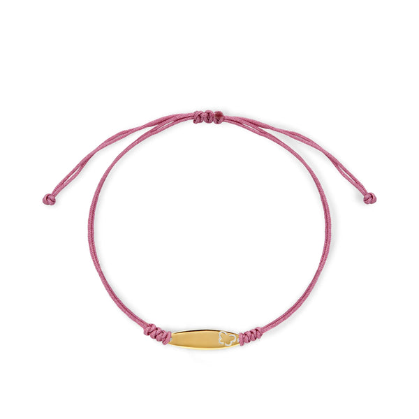 PULSERA HILO PLACA MARIPOSA EN ORO 18K