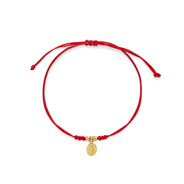 PULSERA HILO VIRGEN MEDALLA MILAGROSA EN ORO 18K