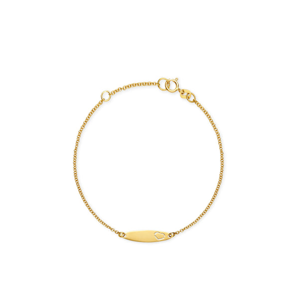 PULSERA PLACA CORAZÓN EN ORO 18K