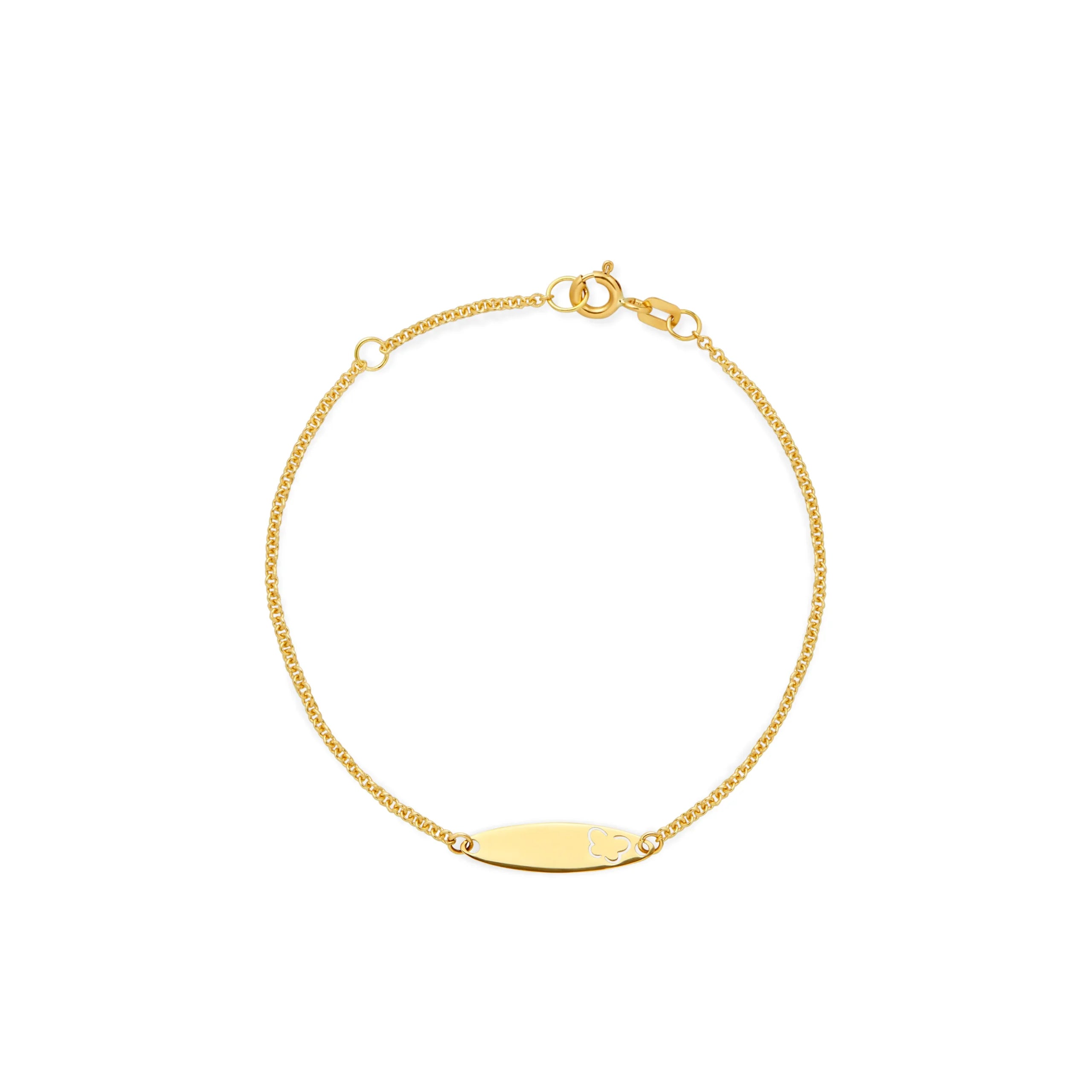 PULSERA PLACA MARIPOSA EN ORO 18K - Gallery 1
