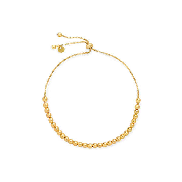 PULSERA REGULABLE DE BOLITAS EN ORO 18K