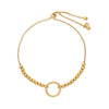 PULSERA REGULABLE KARMA CON BOLITAS EN ORO 18K