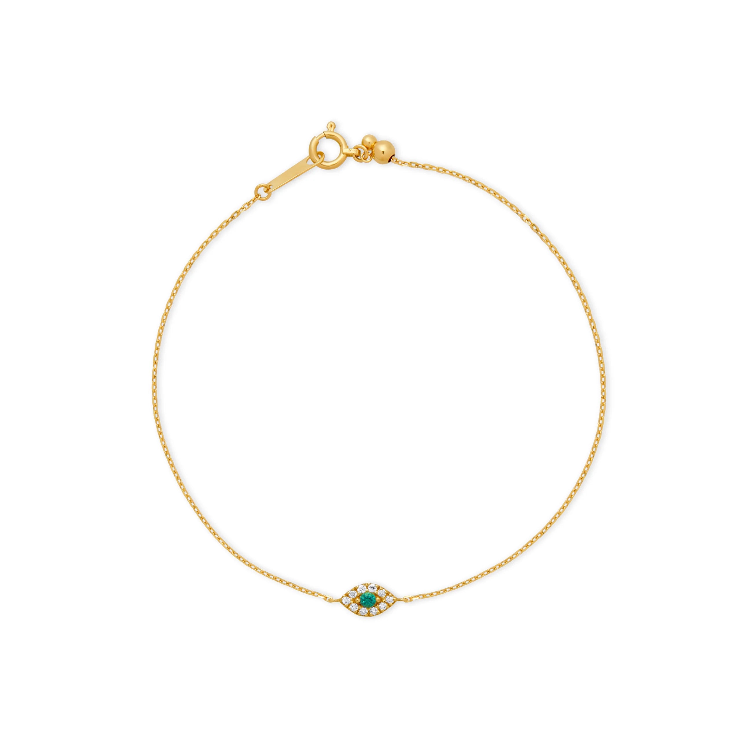 PULSERA OJO TURCO CON DIAMANTES Y ESMERALDAS EN ORO 18K - Gallery 1