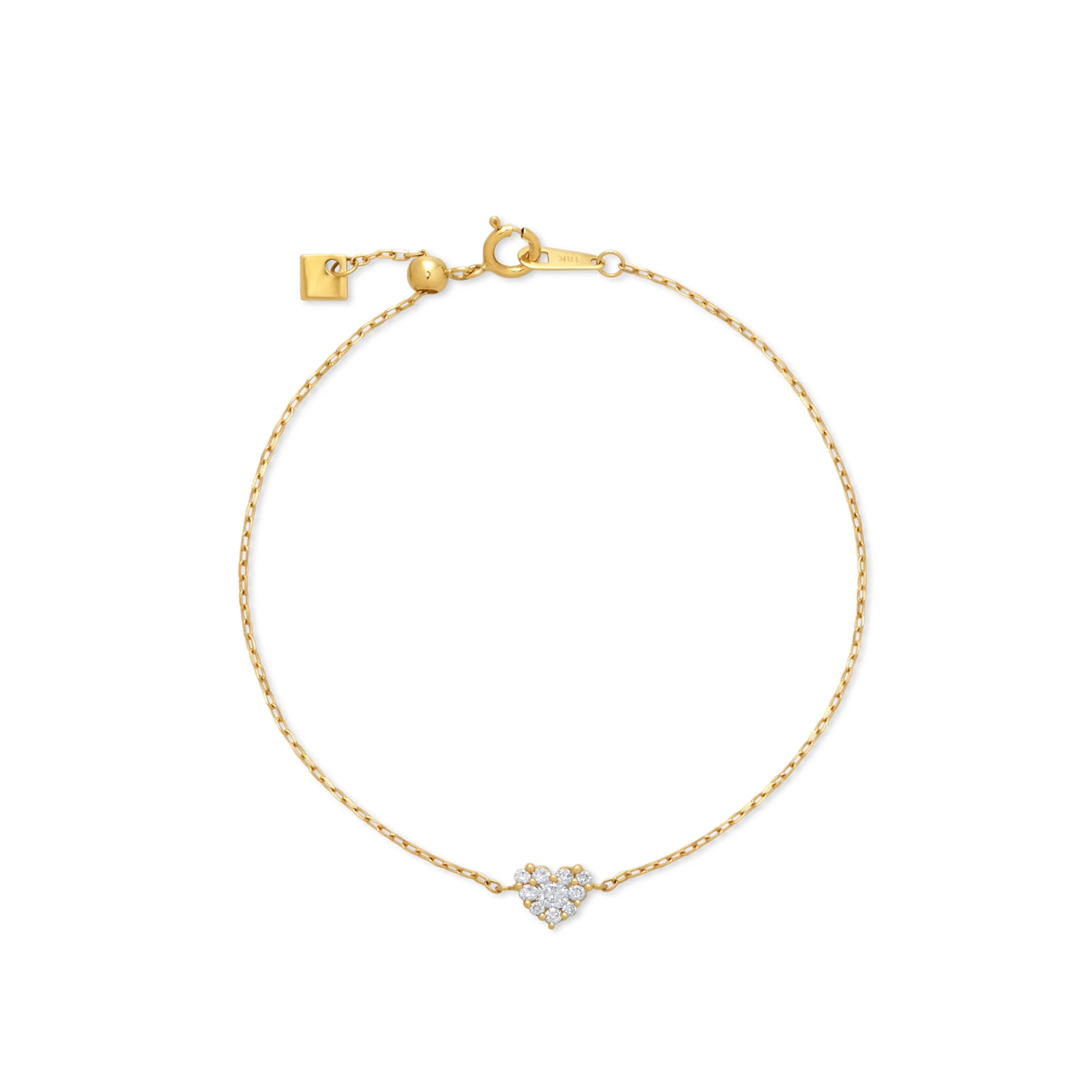 PULSERA DIAMANTES CORAZÓN PEQUEÑO EN ORO 18K - Gallery 1