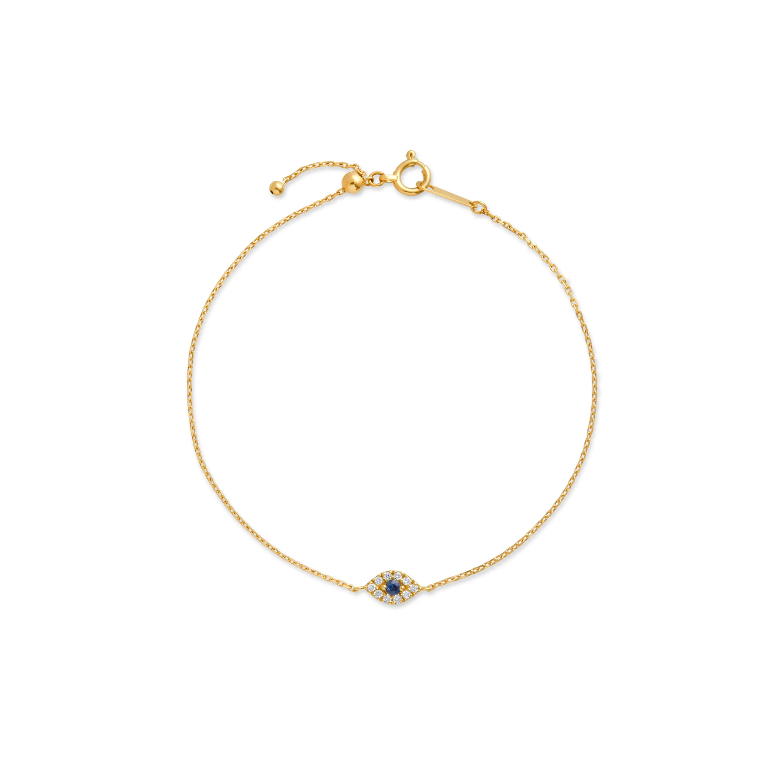 PULSERA OJO TURCO CON DIAMANTES Y ZAFIRO EN ORO 18K - Gallery 1