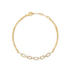 PULSERA DIAMANTES ESLABONES Y DOBLE CADENA EN ORO 18K
