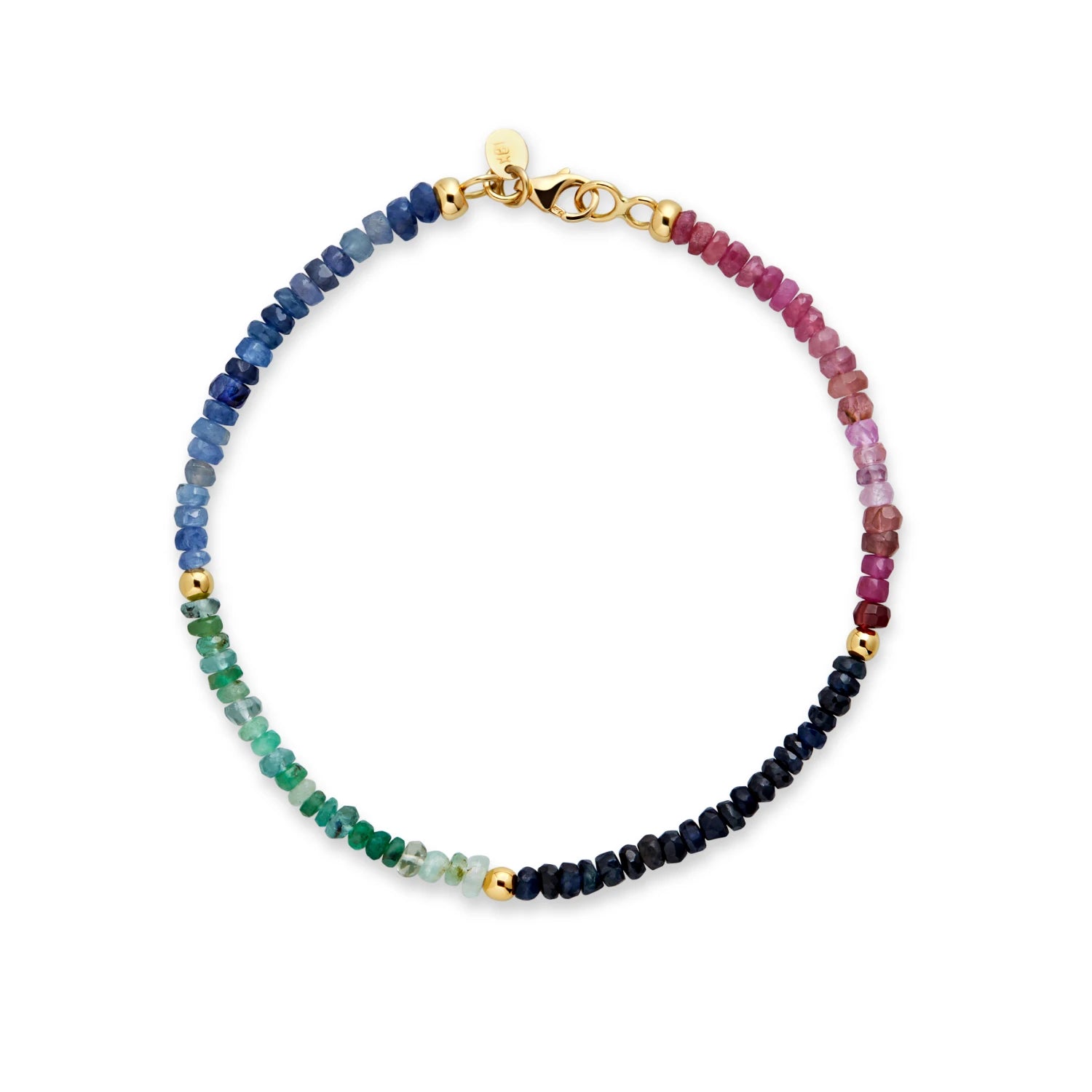 PULSERA PIEDRAS 4 ELEMENTOS EN ORO 18K - Image 1