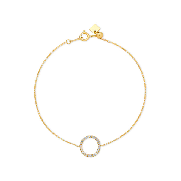 PULSERA DIAMANTES CÍRCULO KARMA EN ORO 18K