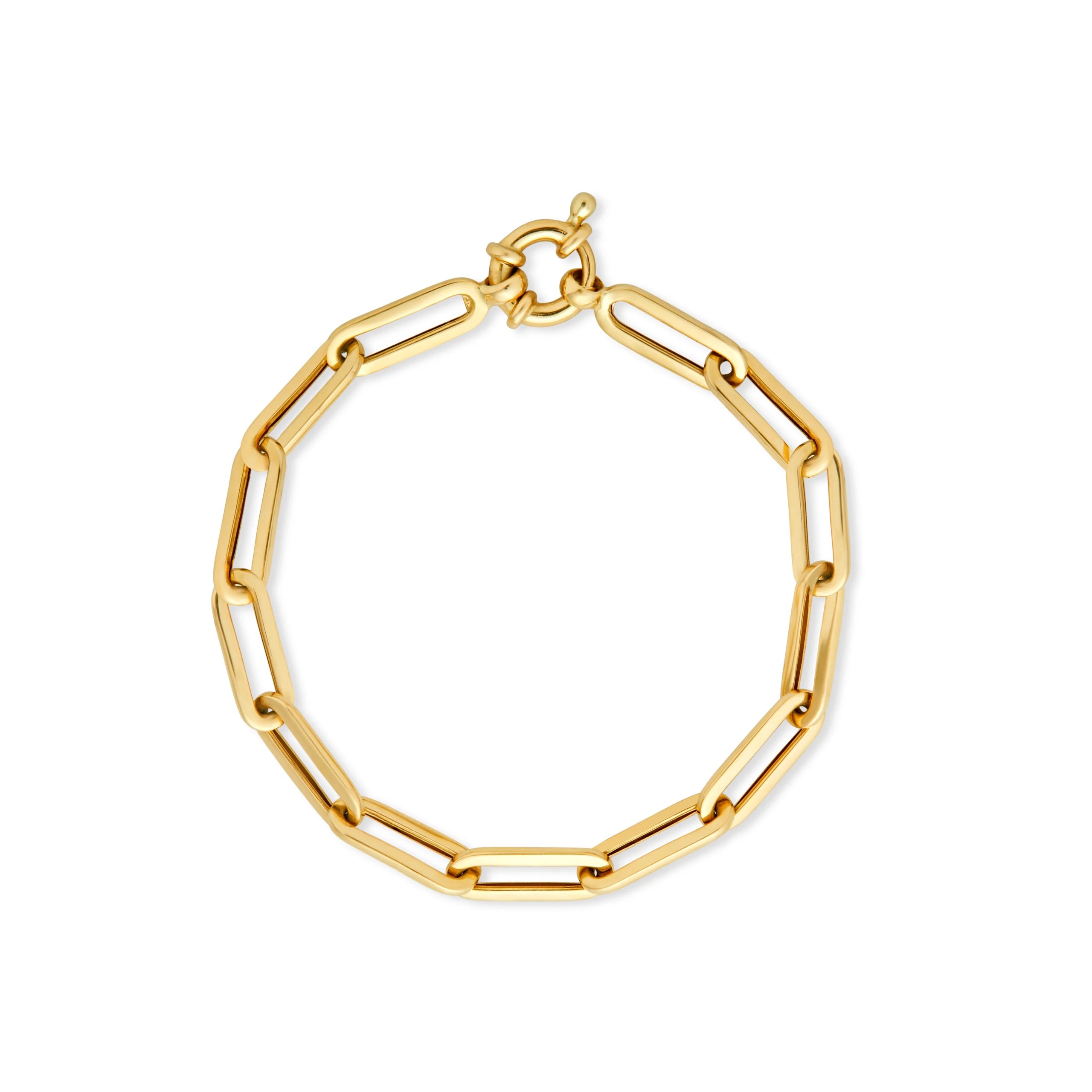 PULSERA ESLABONES CLIP ANCHOS EN ORO 18K - Gallery 1