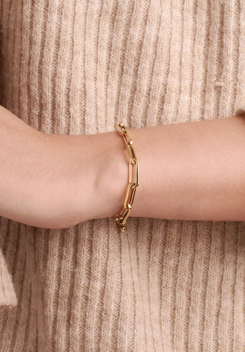 PULSERA ESLABONES CLIP ANCHOS EN ORO 18K - Gallery 2
