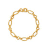 PULSERA ESLABONES OVALES Y DONAS EN ORO 18K