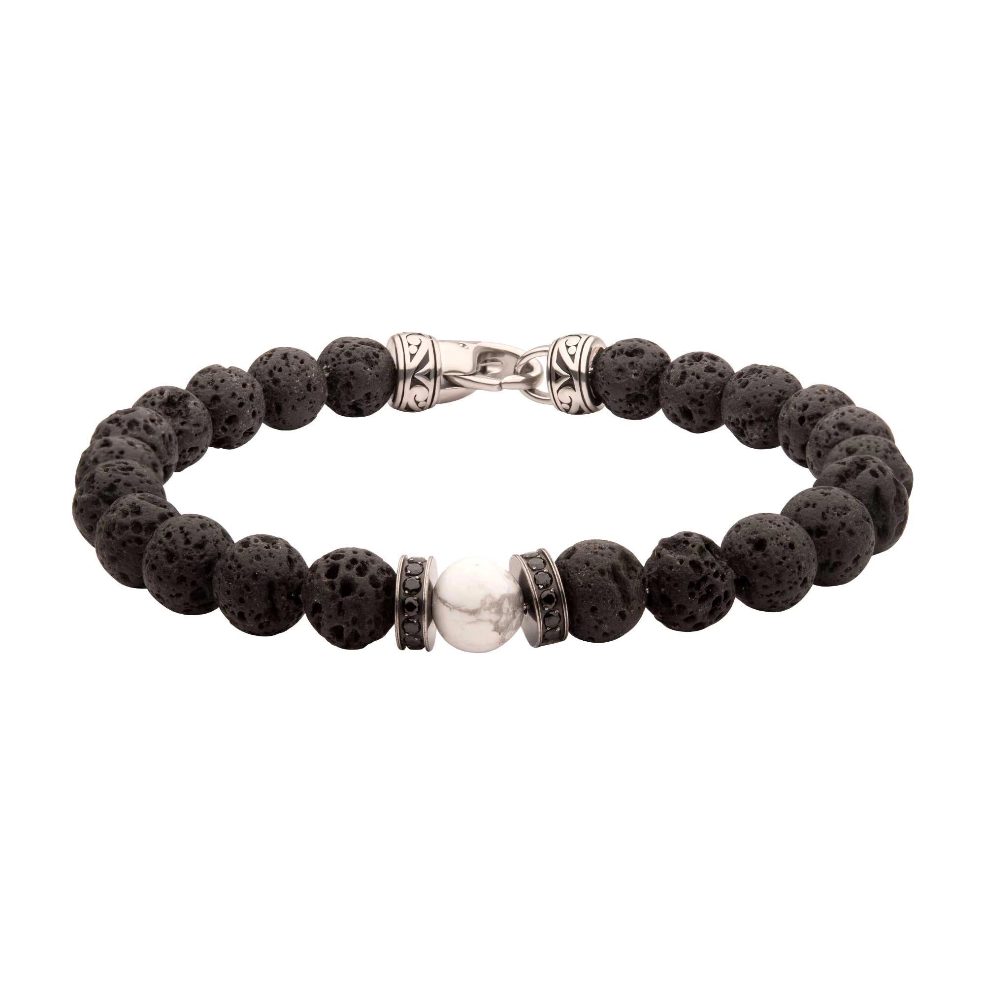PULSERA PIEDRAS LAVA, HOWLITA Y ZIRCONES - Gallery 5