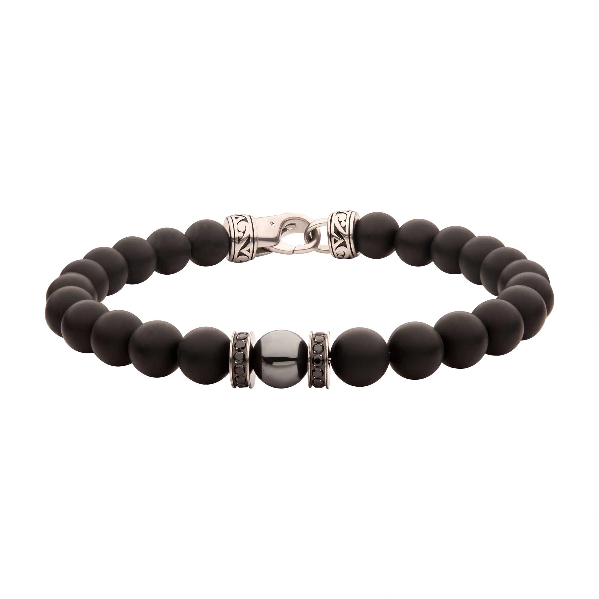 PULSERA PIEDRAS ONIX, HEMATITA Y ZIRCONES - Gallery 5